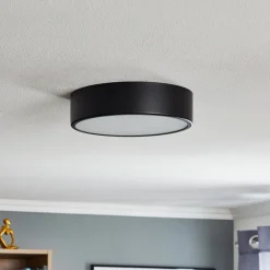 TEMAR LIGHTING Cleo 300 taklampe, svart, sensor, IP20, Ø 30 cm, metall New