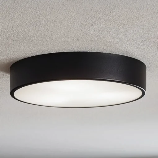 TEMAR LIGHTING Cleo 400 taklampe, svart, sensor, IP20, Ø 40 cm, metall| Design- Og Hotellbelysning|Taklamper