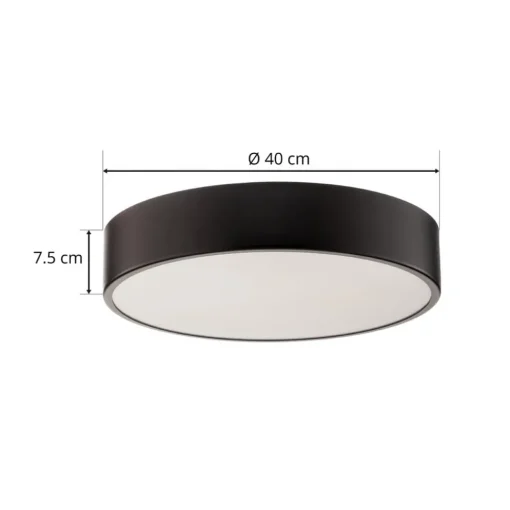 TEMAR LIGHTING Cleo 400 taklampe, svart, sensor, IP20, Ø 40 cm, metall| Design- Og Hotellbelysning|Taklamper