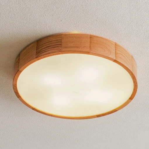 TEMAR LIGHTING Cleo DR475 taklampe, IP54, Ø 47,5 cm, eiketre, E27 New