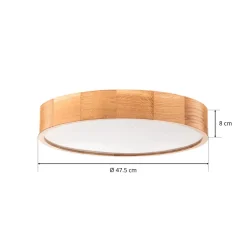 TEMAR LIGHTING Cleo DR475 taklampe, IP54, Ø 47,5 cm, eiketre, E27 New