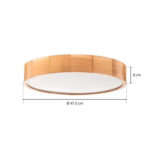 TEMAR LIGHTING Cleo DR475 taklampe, IP54, Ø 47,5 cm, eiketre, E27 New
