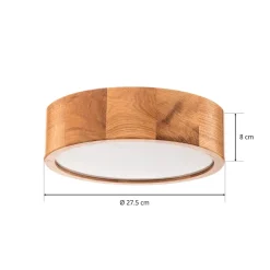 TEMAR LIGHTING Cleo DR275 taklampe, IP54, Ø 27,5 cm, eiketre, E27| Design- Og Hotellbelysning|Taklamper