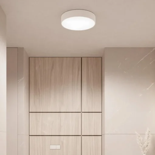 TEMAR LIGHTING Cleo taklampe, Ø 20 cm, IP54, hvit, metall, E27| Taklamper