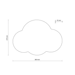 TK Lighting Cloud vegglampe, hvit, stål, indirekte lys, 38 x 27 cm Outlet