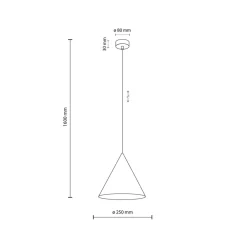 TK Lighting Cono pendellampe, hvit, Ø 25 cm, stål, enkeltlys| Pendellamper