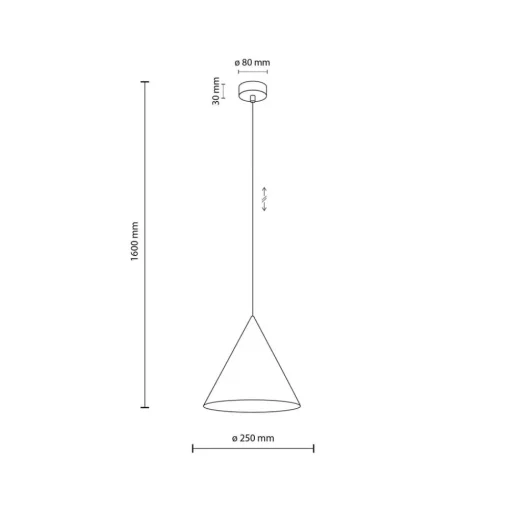 TK Lighting Cono pendellampe, hvit, Ø 25 cm, stål, enkeltlys| Pendellamper