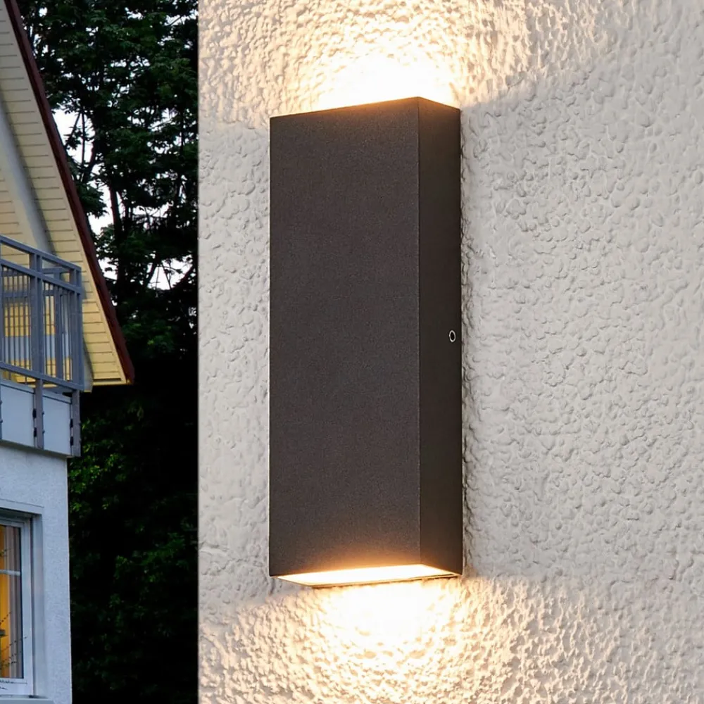 Lucande Corda flat utendørs LED vegglampe| Led-Utendørs