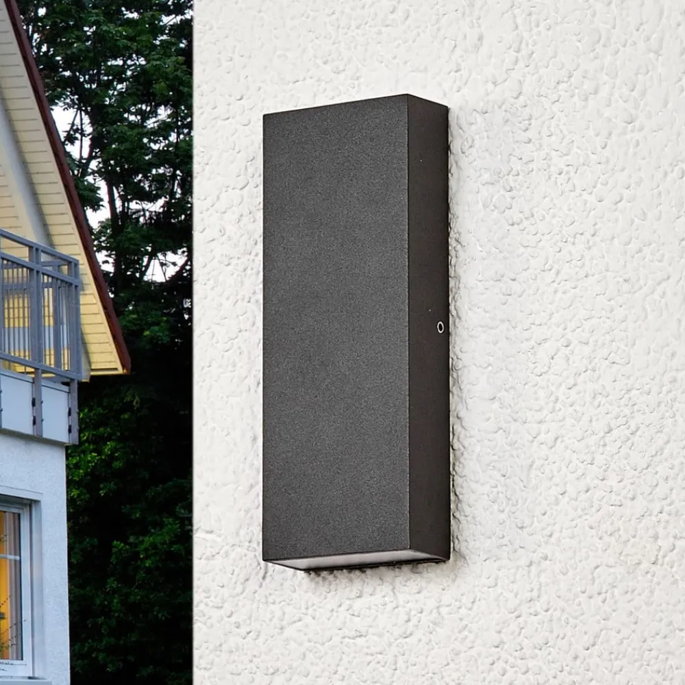 Lucande Corda flat utendørs LED vegglampe| Led-Utendørs