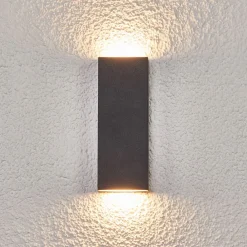 Lucande Corda flat utendørs LED vegglampe| Led-Utendørs