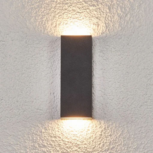 Lucande Corda flat utendørs LED vegglampe| Led-Utendørs