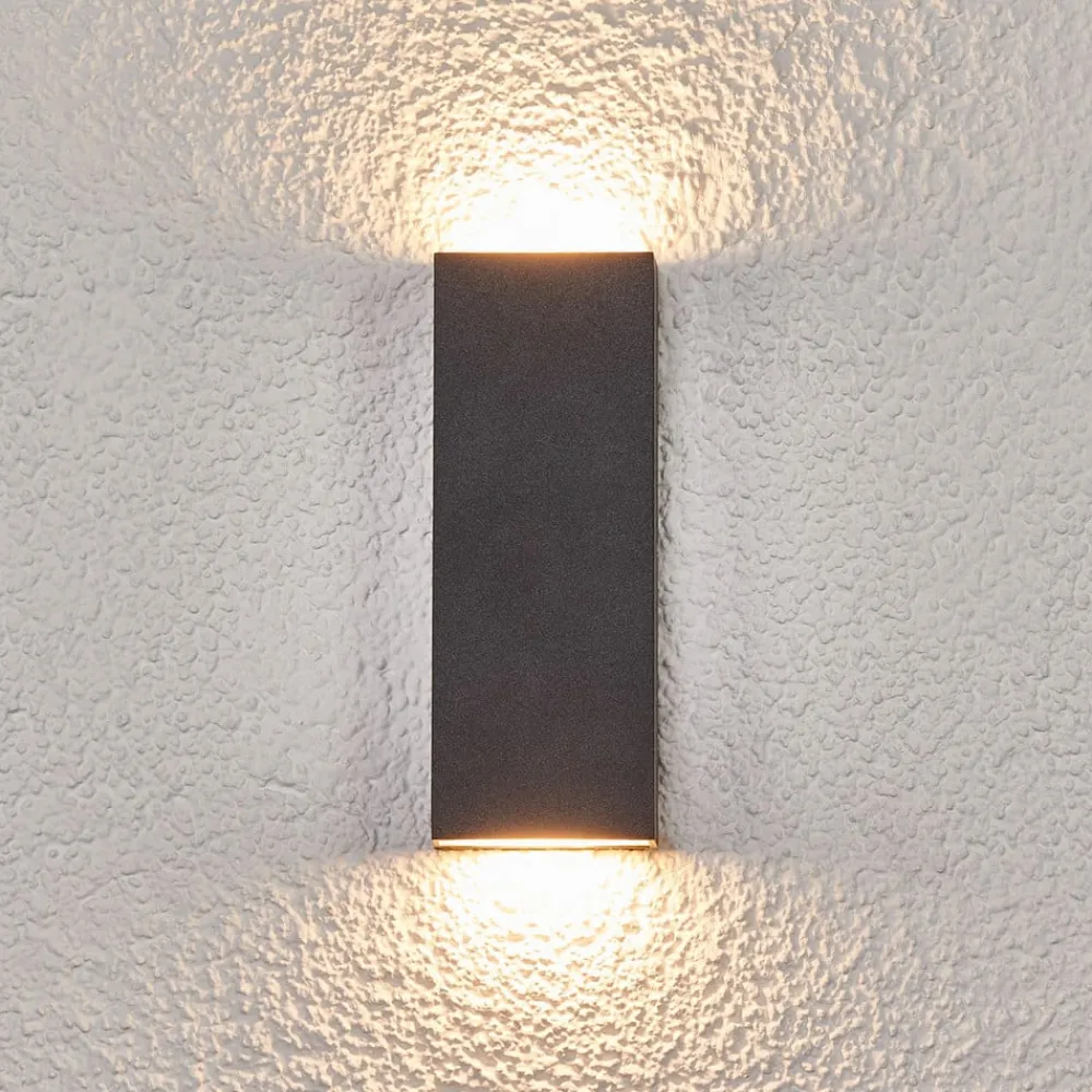 Lucande Corda flat utendørs LED vegglampe| Led-Utendørs