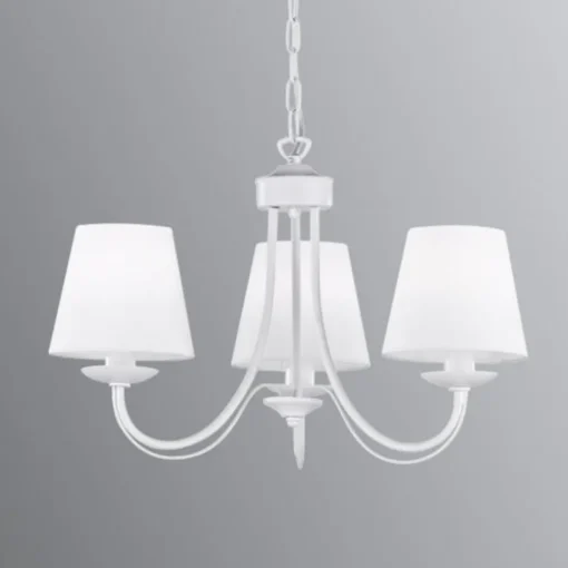 Trio Lighting Cortez - lysekrone med hvite tekstilskjermer| Lysekroner