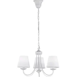 Trio Lighting Cortez - lysekrone med hvite tekstilskjermer| Lysekroner