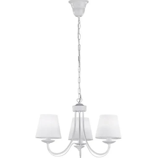 Trio Lighting Cortez - lysekrone med hvite tekstilskjermer| Lysekroner