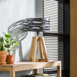 Zijlstra Crossround bordlampe med stativfot i tre Discount