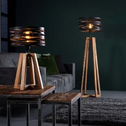 Zijlstra Crossround bordlampe med stativfot i tre Discount