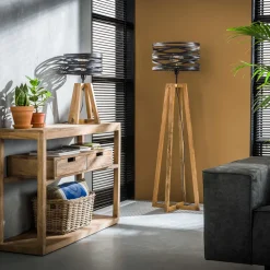 Zijlstra Crossround bordlampe med stativfot i tre Discount