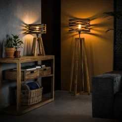 Zijlstra Crossround bordlampe med stativfot i tre Discount