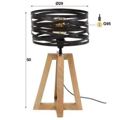 Zijlstra Crossround bordlampe med stativfot i tre Discount