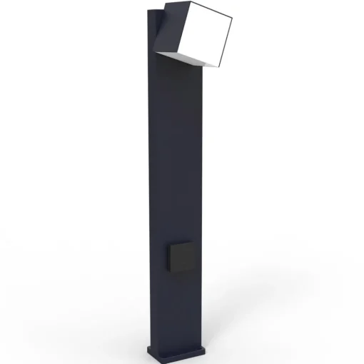 LUTEC Cuba LED-veilampe, antrasitt med stikkontakt| Gatebelysning, Pullert Belysning