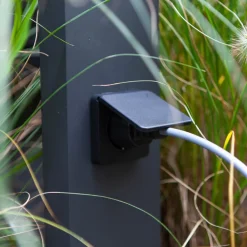 LUTEC Cuba LED-veilampe, antrasitt med stikkontakt| Gatebelysning, Pullert Belysning