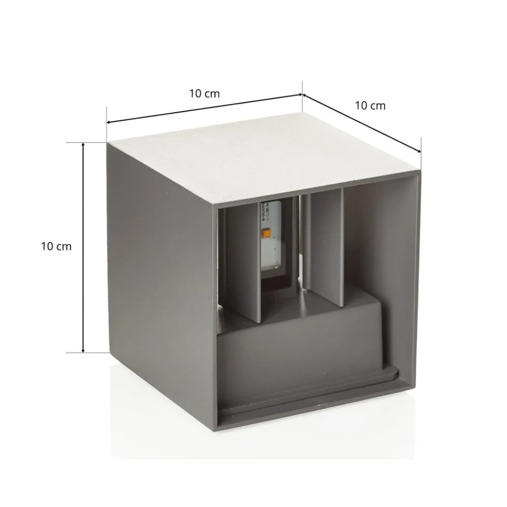 ORION Cube utendørs LED-vegglampe basaltgrå| Kommersiell Utebelysning|Led-Utendørs