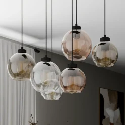 TK Lighting Cubus hengelampe, 74 cm, 6 lyskilder, klar/honning/brun, glass Sale