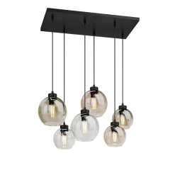 TK Lighting Cubus hengelampe, 74 cm, 6 lyskilder, klar/honning/brun, glass Sale