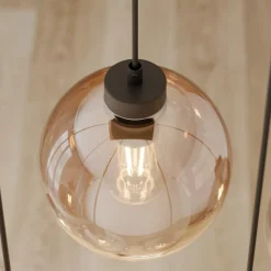 TK Lighting Cubus hengelampe, 74 cm, 6 lyskilder, klar/honning/brun, glass Sale