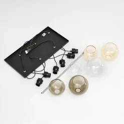 TK Lighting Cubus hengelampe, 74 cm, 6 lyskilder, klar/honning/brun, glass Sale