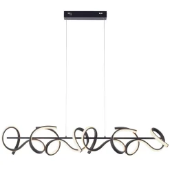 JUST LIGHT. GmbH Curls LED-hengelampe, svart, metall, 99 cm lang, dimbar| Led-Innendørs|Pendellamper
