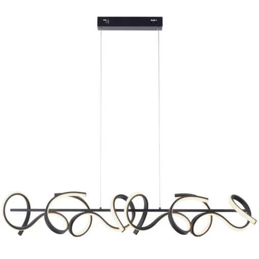 JUST LIGHT. GmbH Curls LED-hengelampe, svart, metall, 99 cm lang, dimbar| Led-Innendørs|Pendellamper
