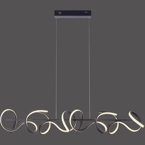 JUST LIGHT. GmbH Curls LED-hengelampe, svart, metall, 99 cm lang, dimbar| Led-Innendørs|Pendellamper