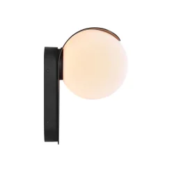 Nordlux Dalius utendørs vegglampe, svart, hvit kuppelskjerm| Vegglamper Utendørs