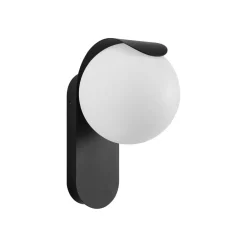 Nordlux Dalius utendørs vegglampe, svart, hvit kuppelskjerm| Vegglamper Utendørs