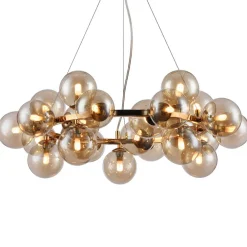 Maytoni Dallas rund pendellampe, gull New