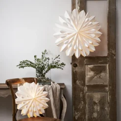 STAR TRADING Dekorativ stjerne Cliff, papir, uten stikkontakt hvit Ø 60cm Outlet