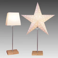 STAR TRADING Dekorlampe Comni Pack -stjerne og skjerm brun fot| Julebelysning|Dekorasjonsbelysning
