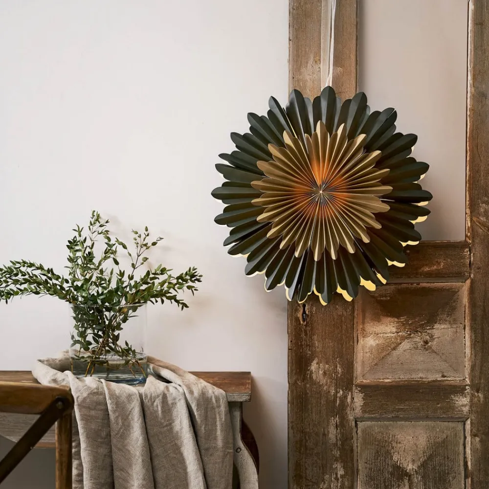 STAR TRADING Dekostjerne Crystal, papir, uten fatning, grønn| Julebelysning|Dekorasjonsbelysning