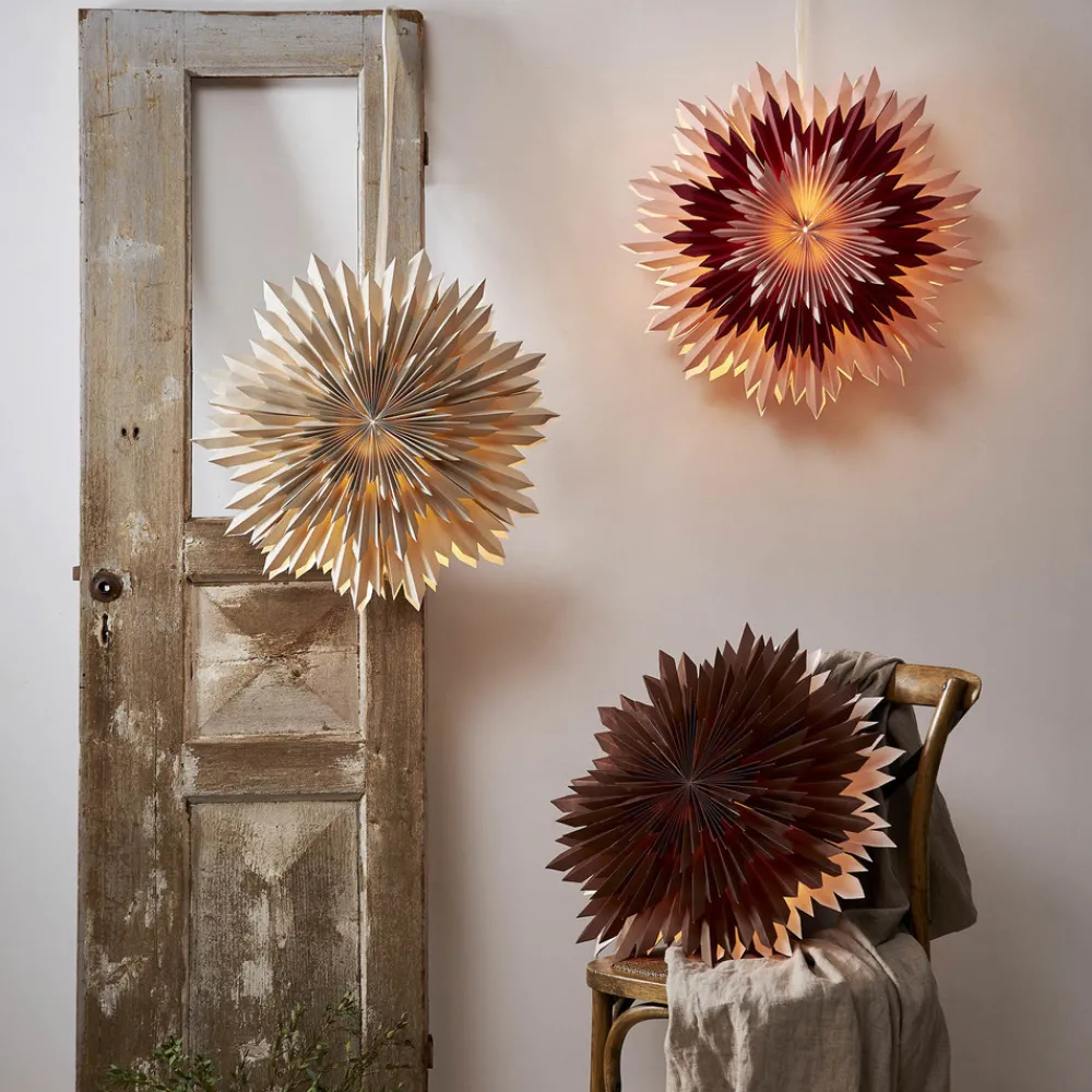 STAR TRADING Dekostjerne, Ice, papir, uten fatning, brun New