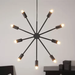 STAR TRADING Dekostjerne Pix av metall, 9 lyskilder, svart| Julebelysning|Dekorasjonsbelysning