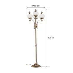 ORION DELIA gulvlampe med 4 lys i antikk messing| Gulvlamper