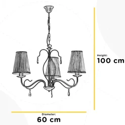 ONLI Delia lysekrone, bronsefarget, 3 lyskilder, Ø 60 cm Clearance