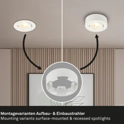 Briloner Desi innfellingslampe, hvit, Ø9 cm, av/på, 3000 K Sale
