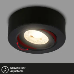 Briloner Desi innfellingslampe, svart, Ø9cm, av/på, 3000K| Downlights