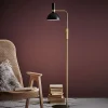 Markslöjd Dimbar gulvlampe Larry, svart-messing| Gulvlamper