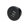 Hera Dobbel USB-kontakt, rund, svart| Elektromateriell|Tilbehør