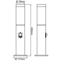 Brilliant Dody Sensor sokkellampe, svart, metall, plast, E27 Discount