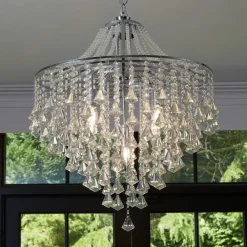 Searchlight Dorchester lysekrone, krystallglass, 5 lyskilder, Ø 64 cm, E14| Lysekroner